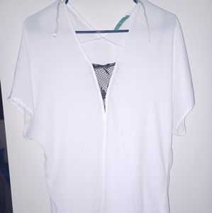 Sugarmint sheer short sleeve blouse